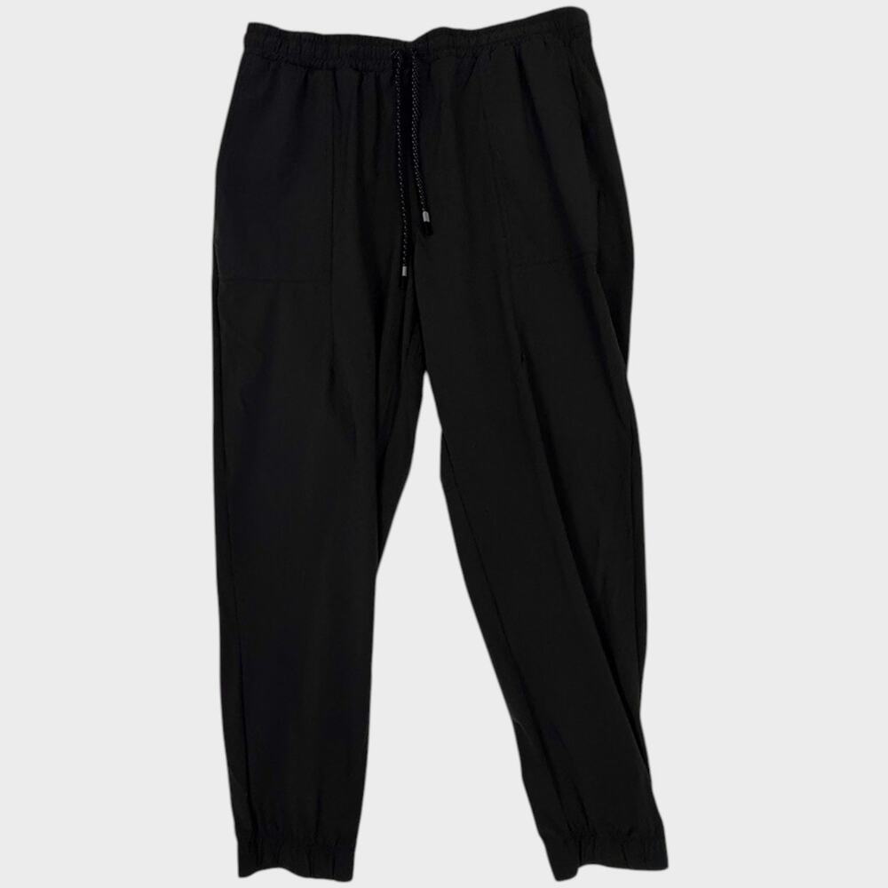 Fabletics Womens Large Black Athletic Pants Polyester Drawstring Waist
